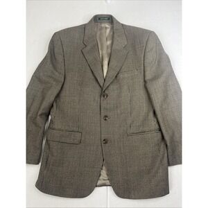 Lauren Ralph Lauren Houndstooth Mens 3-Button Blazer Size 40R Lambs Wool